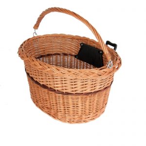 Wicker Basket With Clamp Electric Bike Accessory